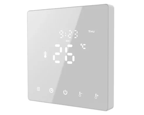 Huonetermostaatti CUBIC Slim valkoinen on kevään 2023 uutuus termostaatti.