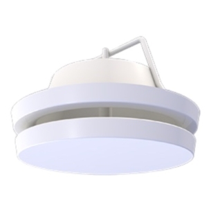 Tuloilmaventiili ULA Halton. Kuvassa suomalainen tuloilmaventtiili valkoisen värisenä.