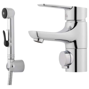 Mora Cera B6 pesuallashana käsisuihkulla ja pesukoneventtiilillä