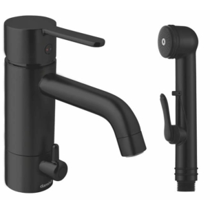 Pesuallashana Damixa Silhouet pesukoneventtiilillä ja Bideesuihkulla mattamusta 74039.61