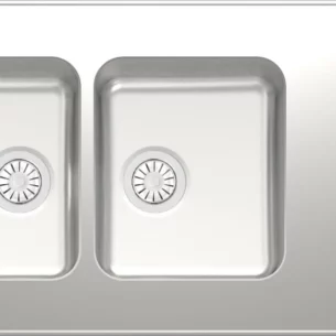 Tiskipöytä Stala Seitsikko A1600 1600x600 mm rst. Reilunkokoinen Stalan A-Seitsikko tiskipöytä on 1600 mm pitkä, joka on varustettu kahdella altaalla.