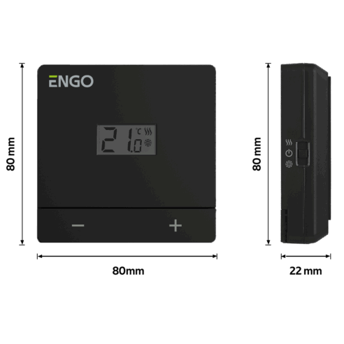 Huonetermostaatti ENGO Easy musta 24V - Image 3