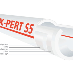 S5-rakenne koostuu viidestä kerroksesta: sisäputki, liimakerros, happidiffuusiosuojaus, liima sekä ulkoinen PE-suojaputki.